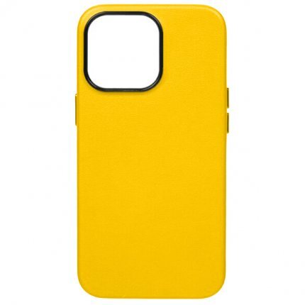 Чехол-накладка K-DOO Noble Collection MagSafe кожаный, жёлтый (iPhone 13/14)
