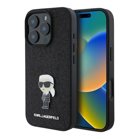 Чехол- Накладка Karl Lagerfeld Fixed Glitters Ikoni Black (iPhone 16 Pro Max)