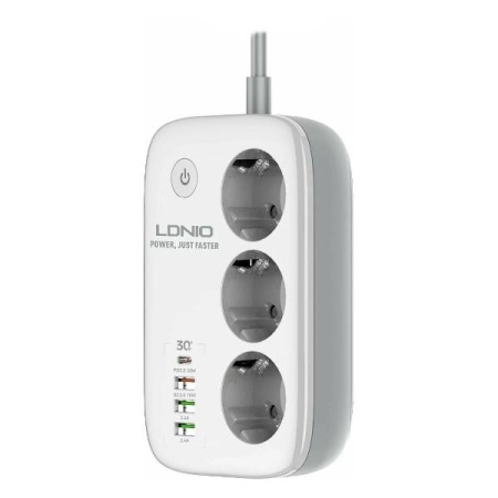 Умный сетевой удлинитель LDNIO SEW3452 с Wi-Fi, белый