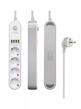 Умный сетевой фильтр LDNIO 2 метра 4 USB, белый