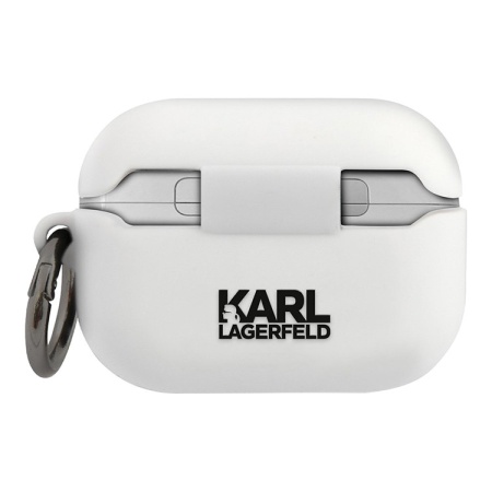 Чехол для AirPods Pro Lagerfeld Silicone case with ring Karl White