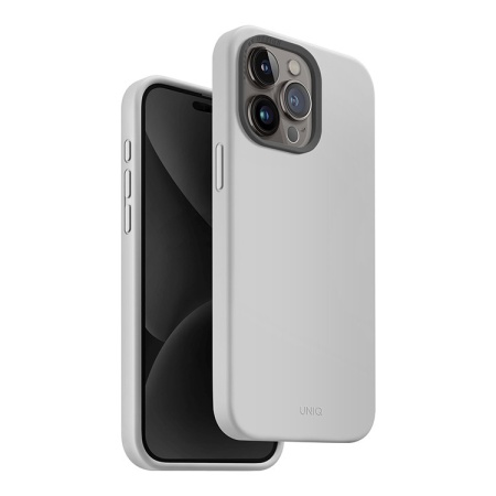 Чехол-накладка UNIQ LINO Chalk Grey Magsafe (iPhone 15 Pro)