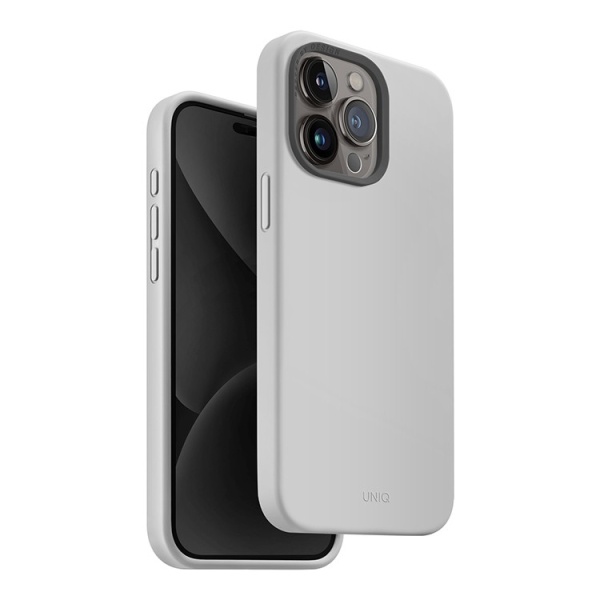 Чехол-накладка UNIQ LINO Chalk Grey Magsafe (iPhone 15 Pro)