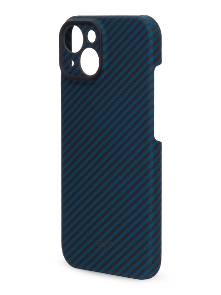 Kevlar Case SKY for iPhone 14 черно-синее плетение