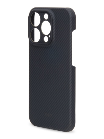 Kevlar Case SKY for iPhone 15 Pro black grey slim stair pattern черно-серое тонкое плетение