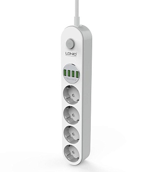 Умный сетевой фильтр LDNIO 2 метра 4 USB, белый
