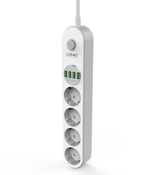 Умный сетевой фильтр LDNIO 2 метра 4 USB, белый