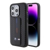 Чехол-накладка BMW GripStand M-Collection PU Carbon Tricol Black (iPhone 15 Pro)