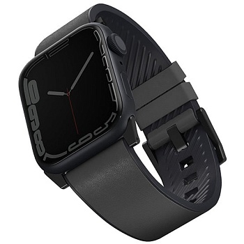 Ремешок Apple Watch 42-49mm UNIQ Straden Waterproof Leather Silicone Grey