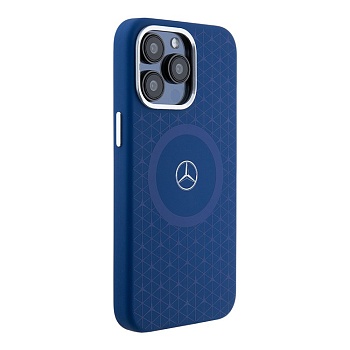 Чехол-накладка Mercedes (Magsafe) Blue (iPhone 15 Pro Max)