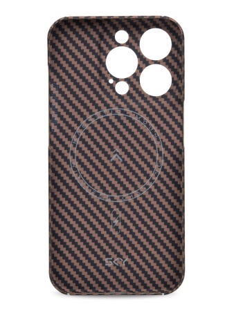 Kevlar Case SKY for iPhone 15 Pro Max черно-коричневое плетение