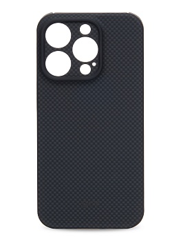 Kevlar Case SKY for iPhone 15 Pro черно-серое плетение матрицей