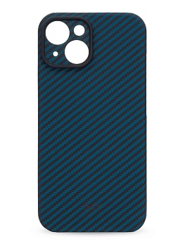 Kevlar Case SKY for iPhone 14 черно-синее плетение