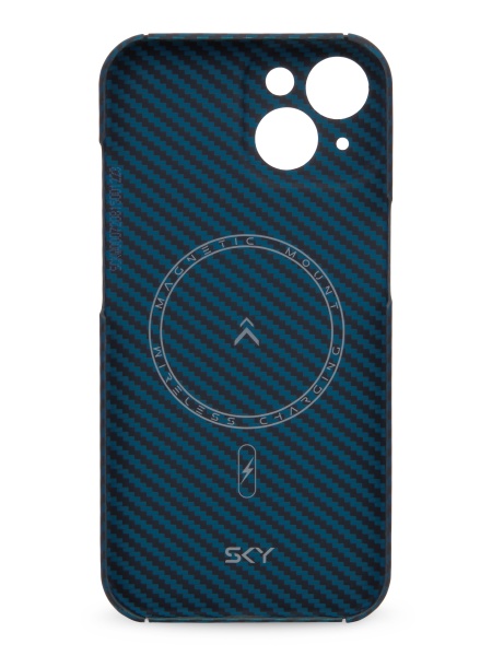 Kevlar Case SKY for iPhone 14 черно-синее плетение