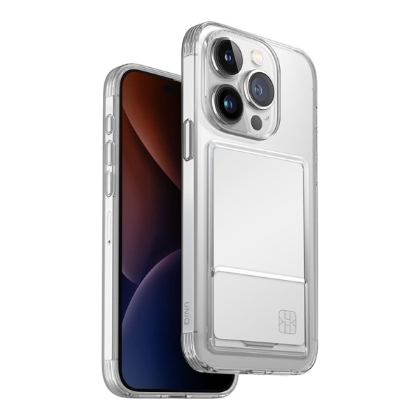 Чехол-накладка UNIQ Air Fender Cardslot Clear Прозрачный(iPhone 15 Pro)